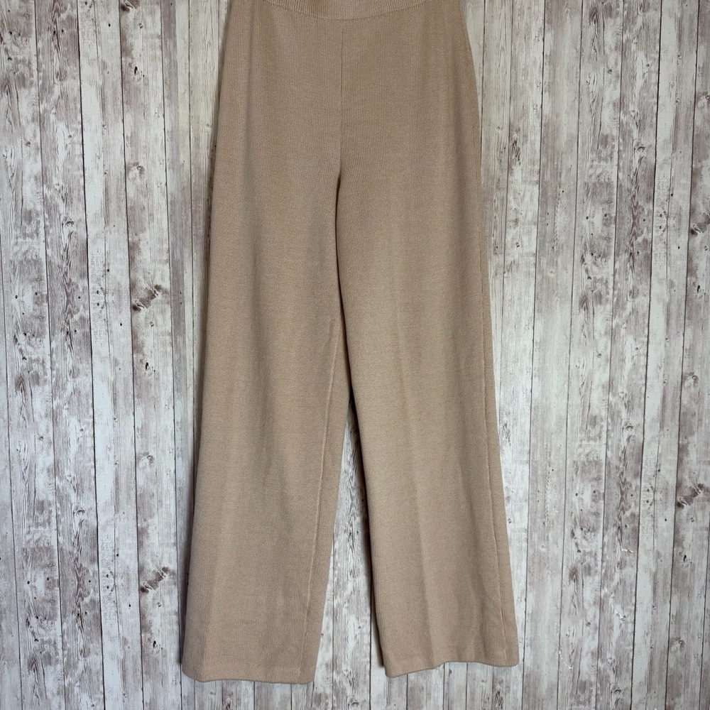 St. John Collection by Marie Gray Santana Knit Beige Straight Leg Pants